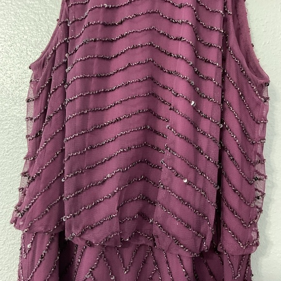 Adrianna Papell ART DECO BEADED BLOUSON DRESS WITH HALTER NECKLINE size 0 D106 - Picture 7 of 12